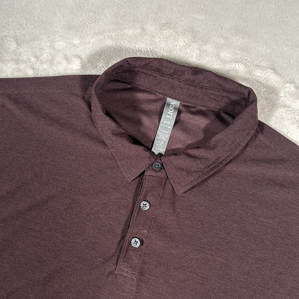 Vuori Strato Tech Polo Golf Shirt Mens 2XL Maroon Stretch Performance V188 EUC